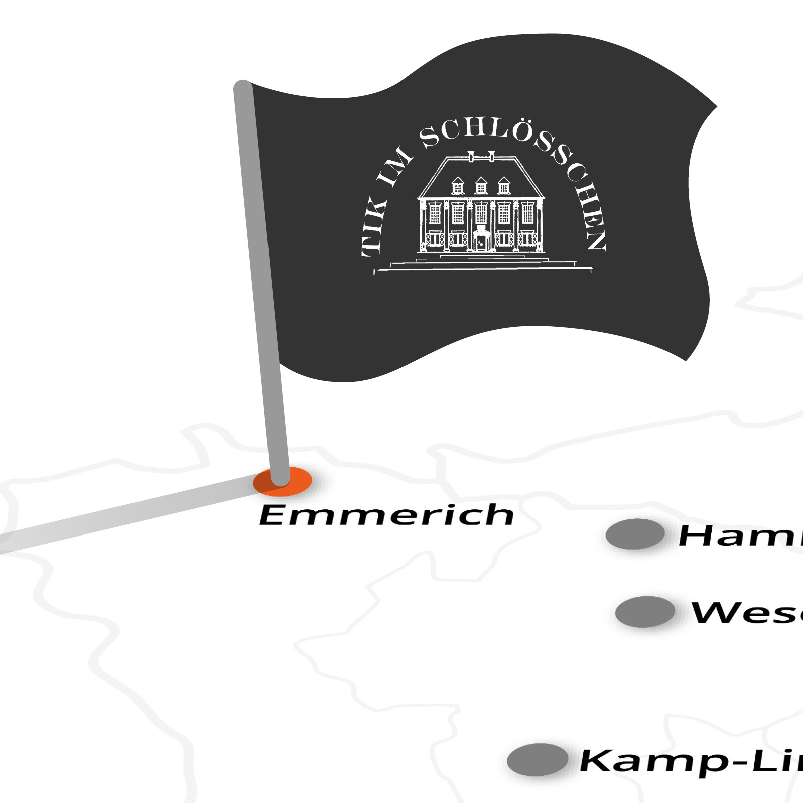2025-Landkarte-mit-Fahne-Emmerich Wasserschloss Reelkirchen