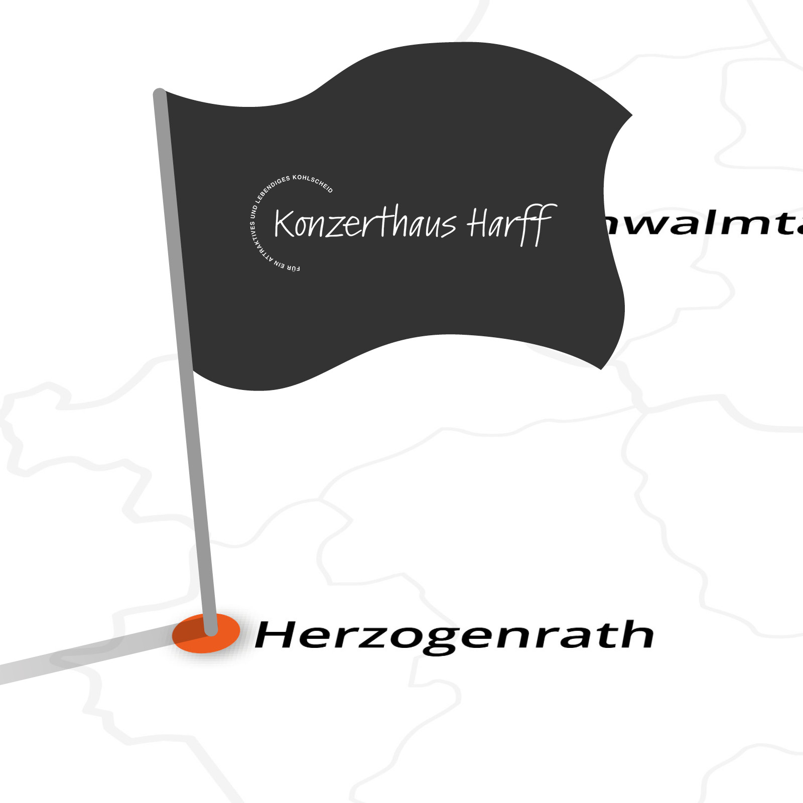 2025-Landkarte-mit-Fahne-Gerzogenrath Wasserschloss Reelkirchen