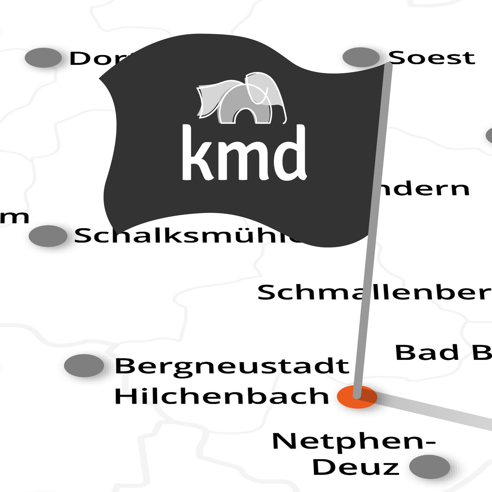 2025-Landkarte-mit-Fahne-Hilchenbach Wasserschloss Reelkirchen