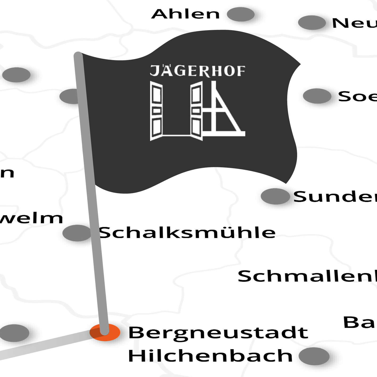 2025-Landkarte-mit-Fahne-Bergneustadt Wasserschloss Reelkirchen