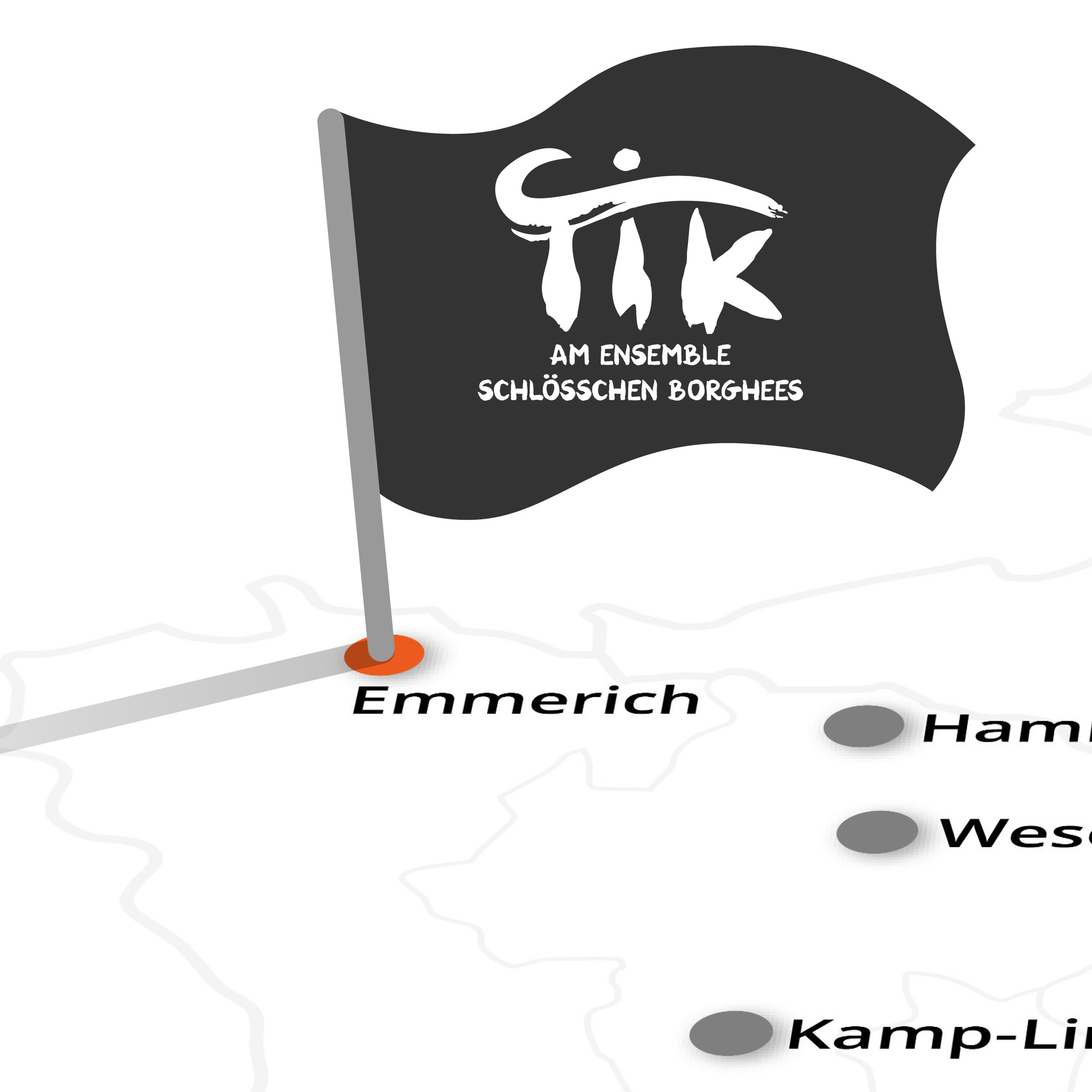 2025-Landkarte-mit-Fahne-Emmerich Wasserschloss Reelkirchen