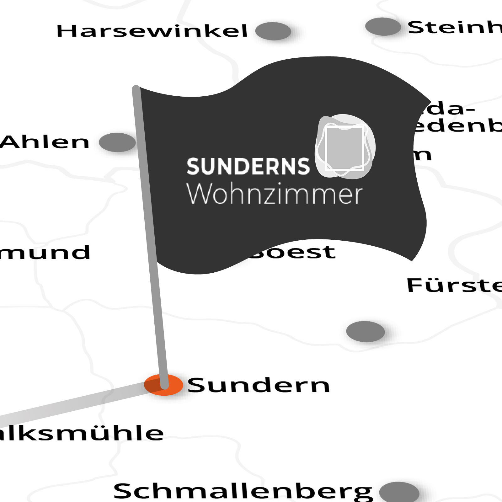 2025-Landkarte-mit-Fahne-Sundern Wasserschloss Reelkirchen